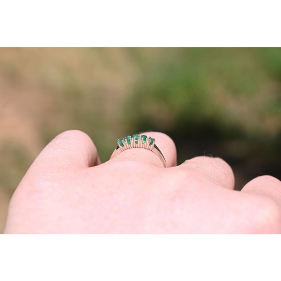 Raw Emerald Ring Rough Emerald Wedding Ring Promise Ring Rough Emerald S… - Picture 4 of 5